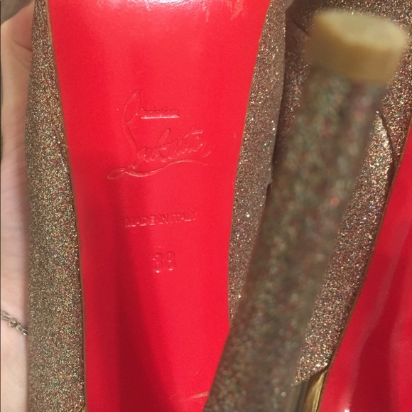 Christian Louboutin Lady Peep Glitter Slingback - Picture 6 of 8